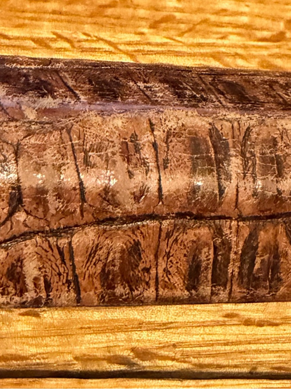 BRIGHTON Vintage Brown Croc Embossed Leather Women's Leather Lipstick Case - Picture 6 of 6